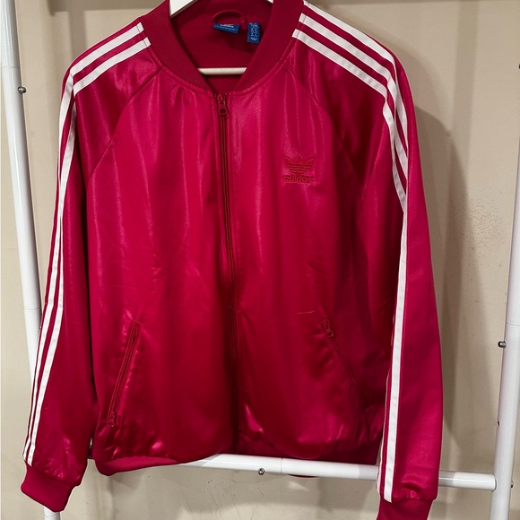 Adidas Bold shiny hot pink Zip-Up Jacket - Picture 1 of 5